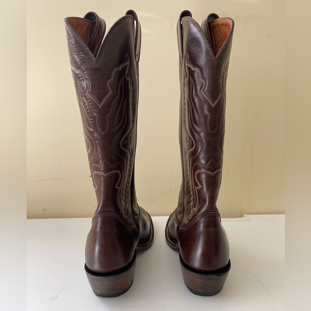NWT Alberta Boots Brown Cowhide Leather Western Cowboy Boots Men Size 9 US - Picture 3 of 8